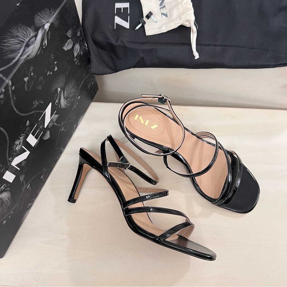 Inez Sofia black patent heels 8.5 wide - Picture 2 of 8